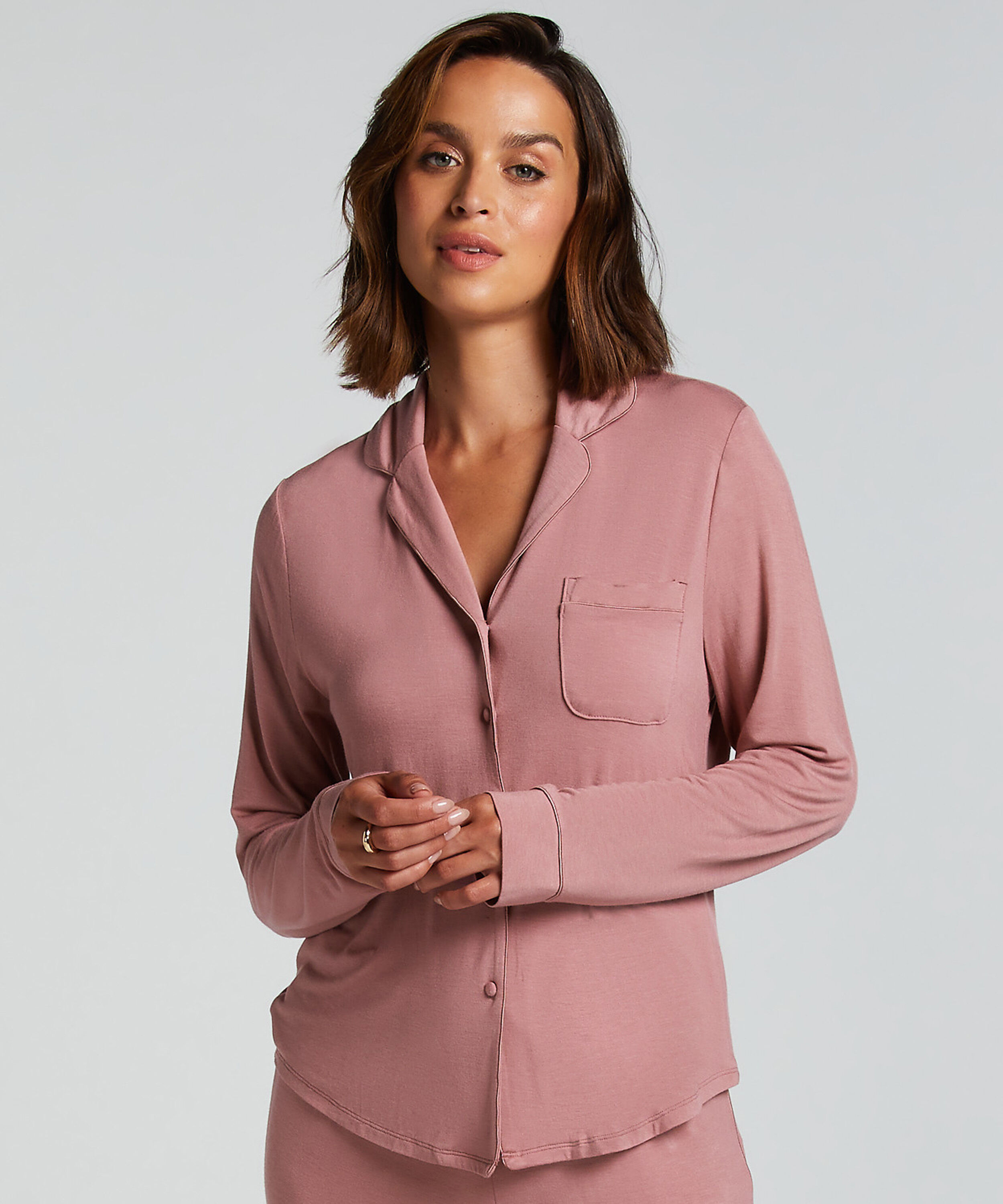 Langärmelige Jersey-Jacke Essential, Rosa