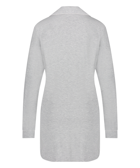 Langärmeliges Jersey-Hemdkleid Essential, Grau