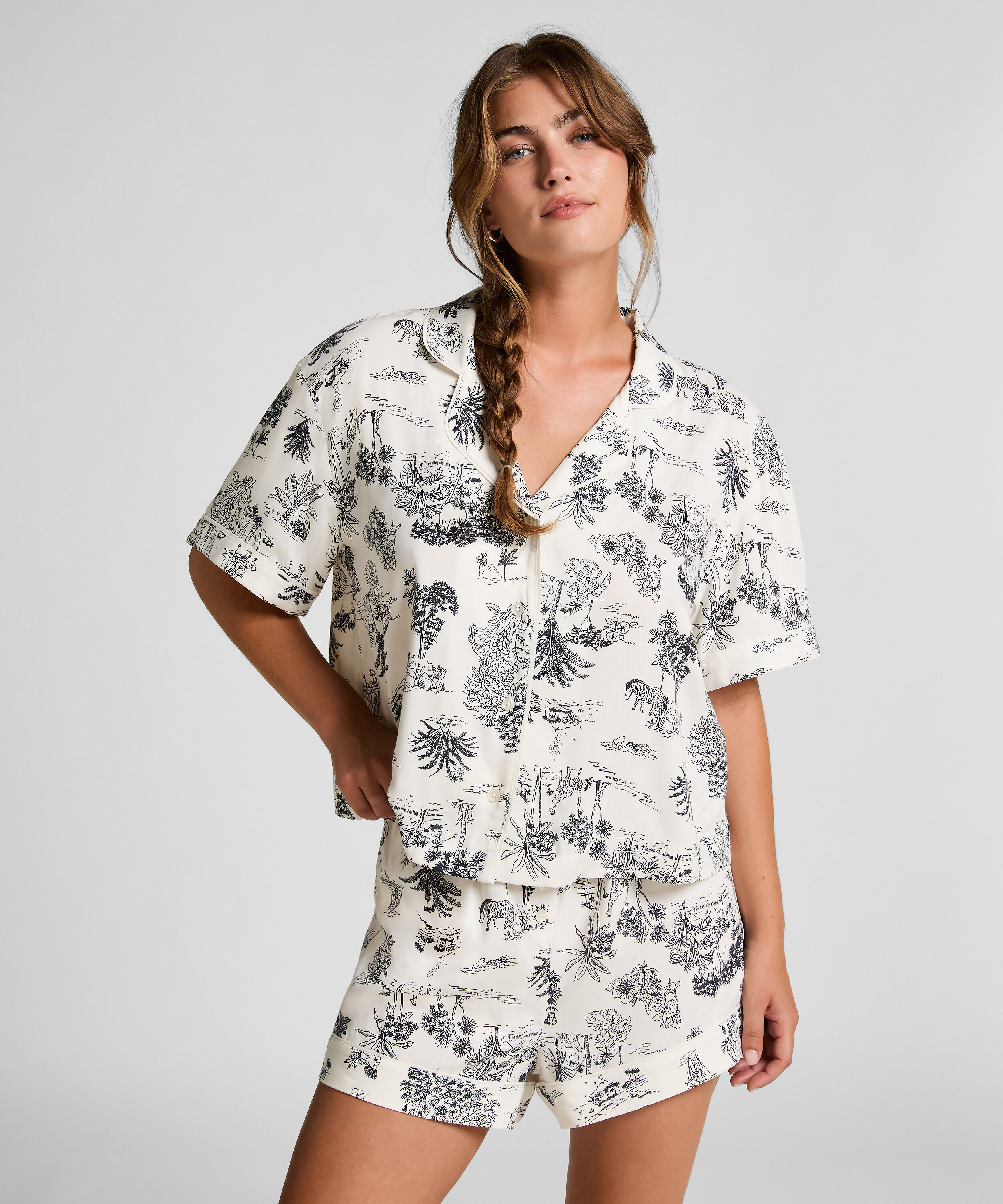 Gewebte Shorts, Weiß