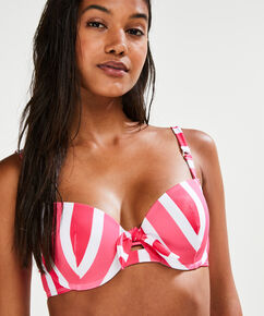 Vorgeformtes B&uuml;gel-Bikinitop Candy Stripes, Rose