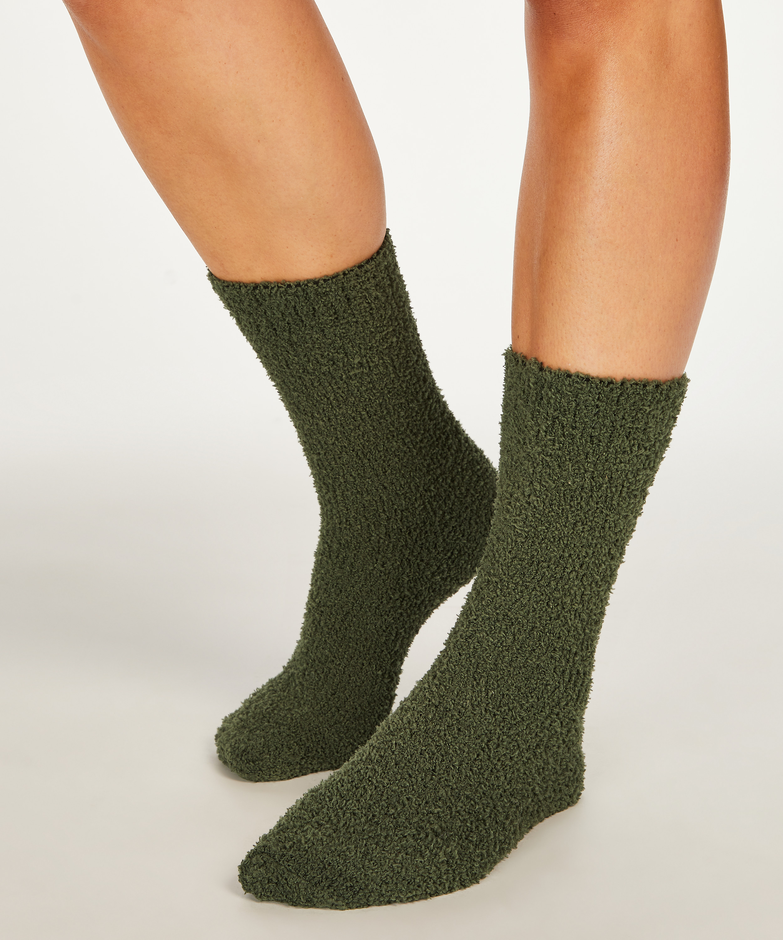 Socken flauschig, grün, main