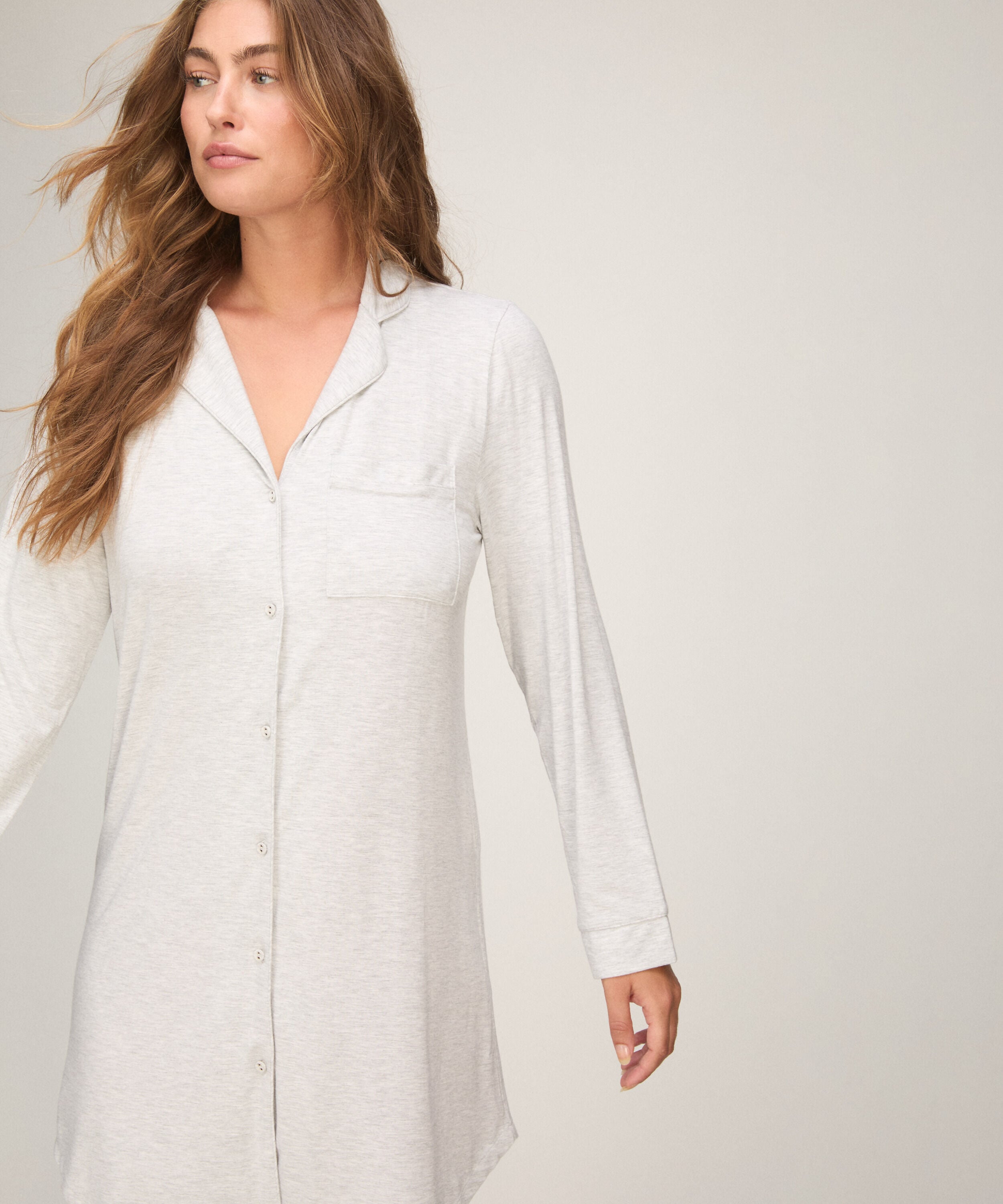 Langärmeliges Jersey-Hemdkleid Essential