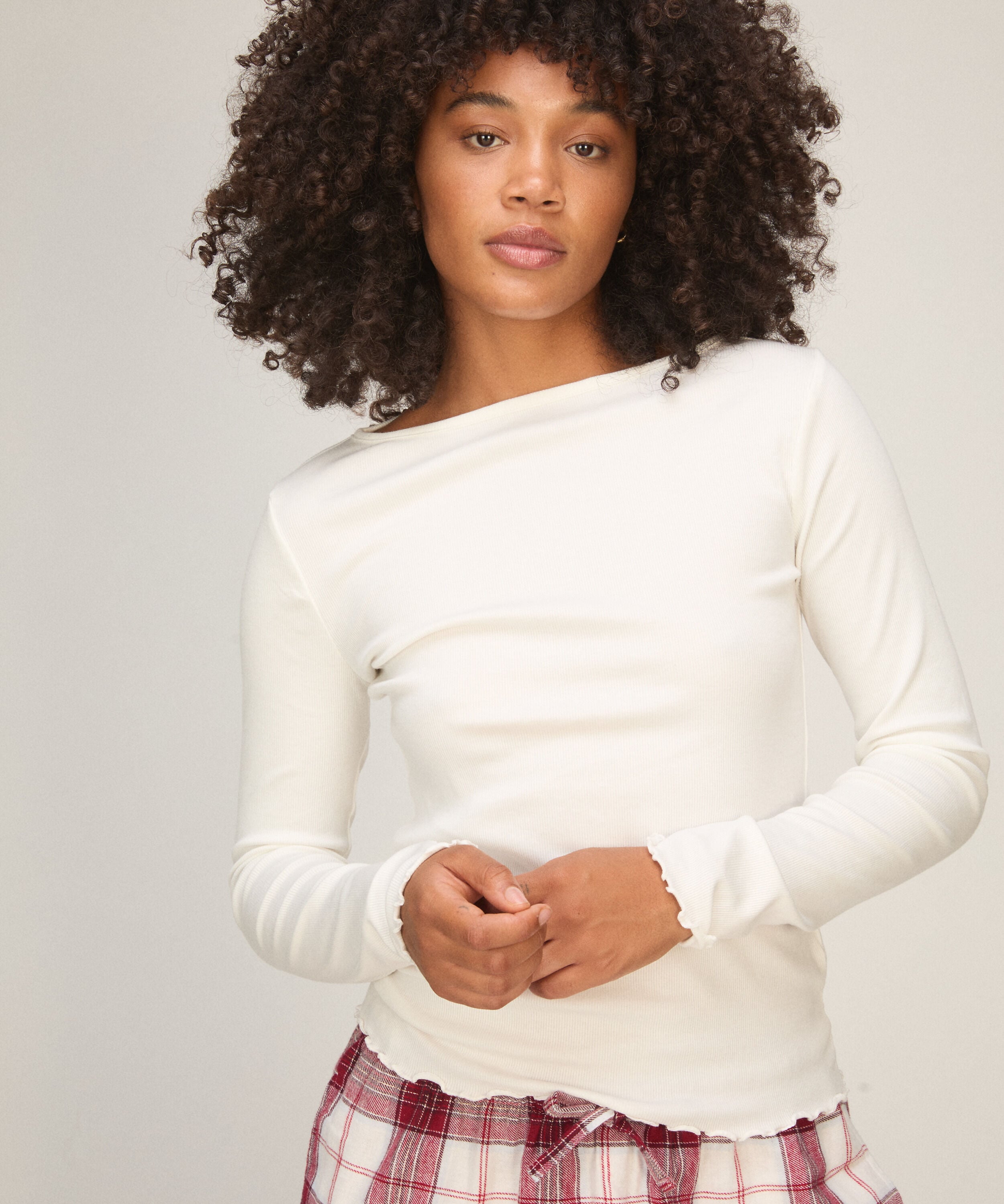 Boatneck Top, Weiß