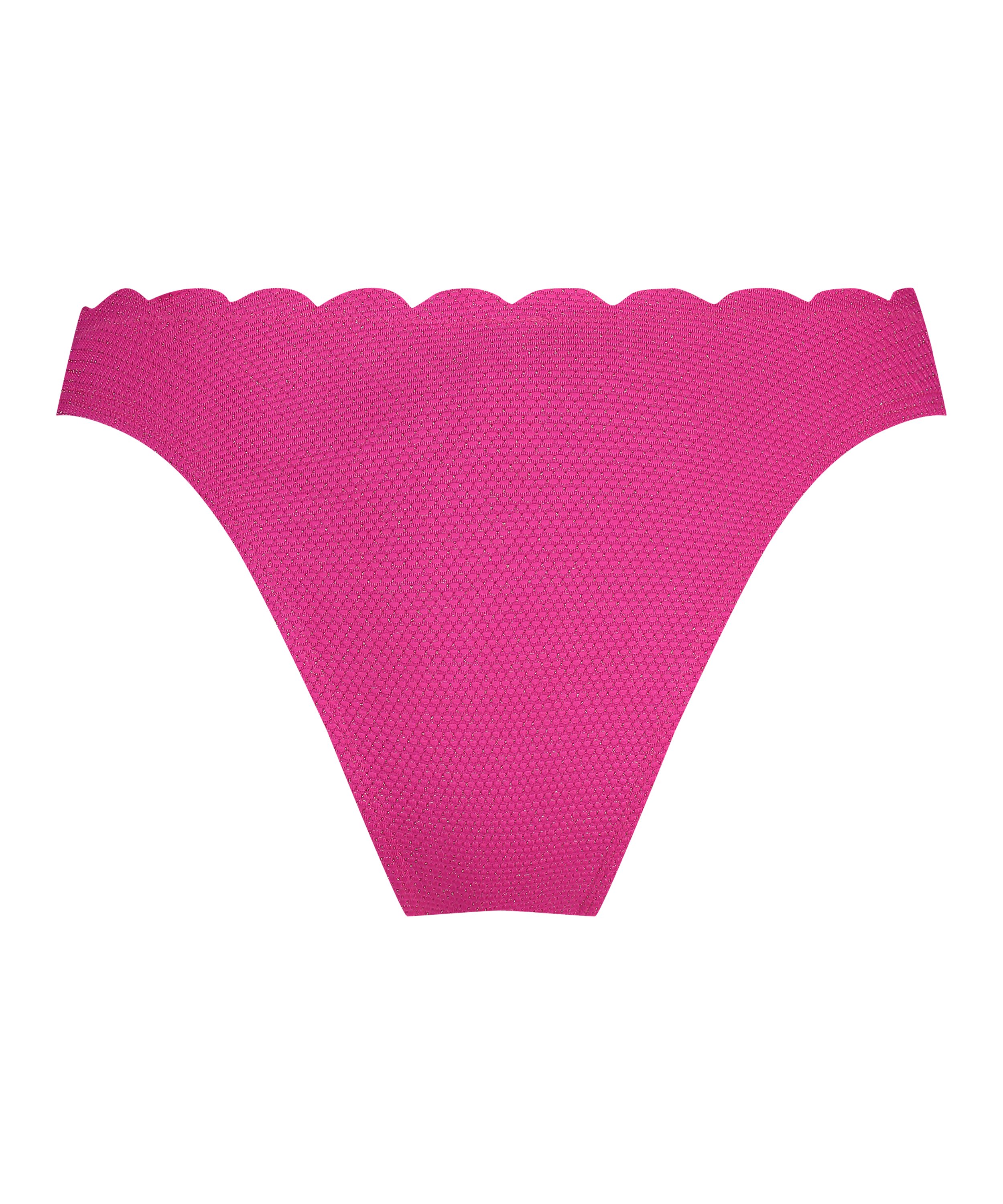 Bikini Slip mit hohem Beinausschnitt Lurex Scallop, Rosa, main