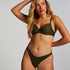 Bikini Slip mit hohem Beinausschnitt Luxe, grün