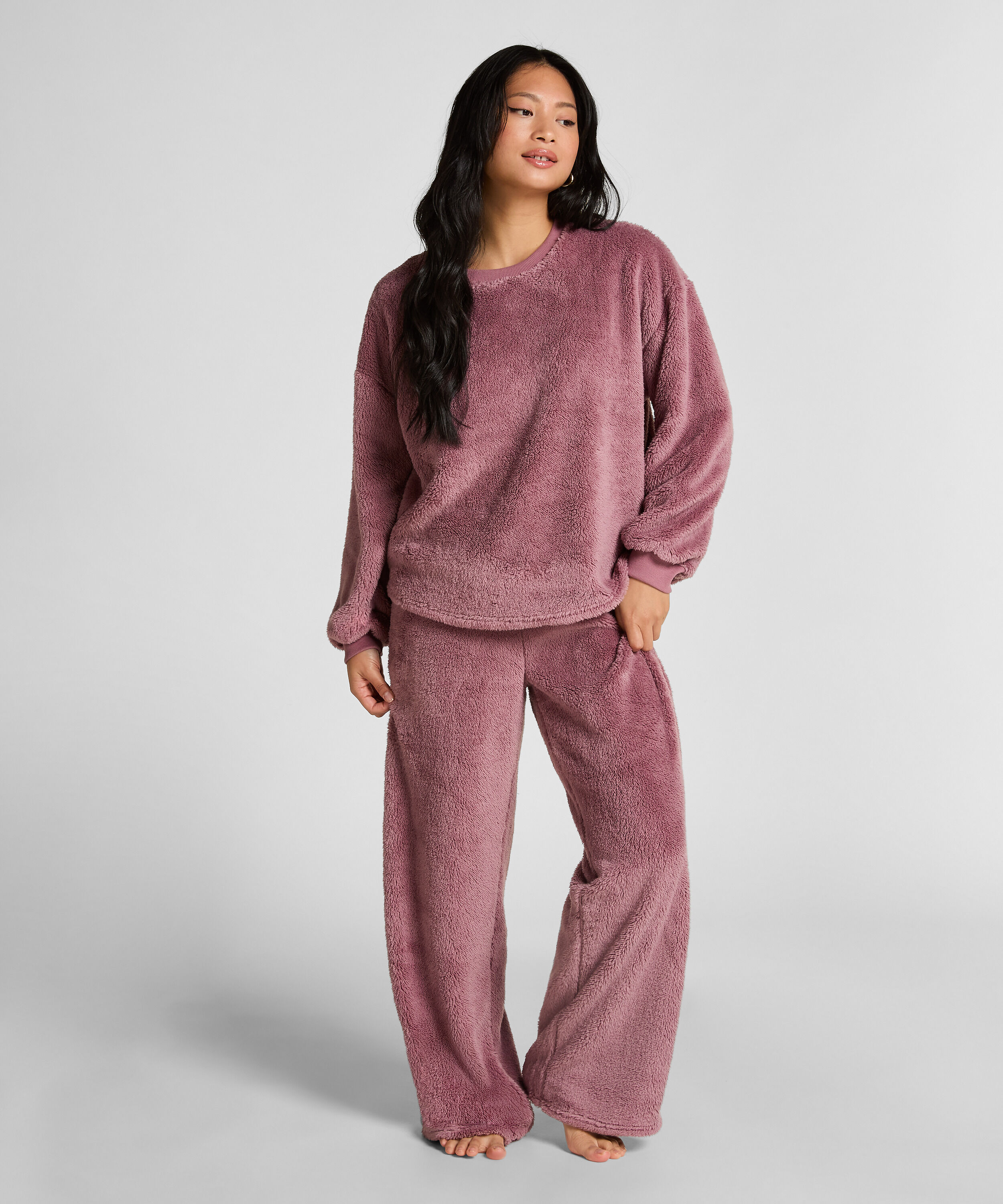 Fluffy-Fleece-Hose, Rosa