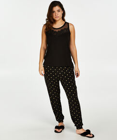 Pyjamahose aus Jersey, Schwarz