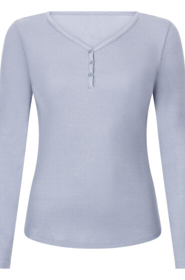 Thumbnail - Hunkemöller Henley-Pyjamatop mit langen Ärmeln Lila