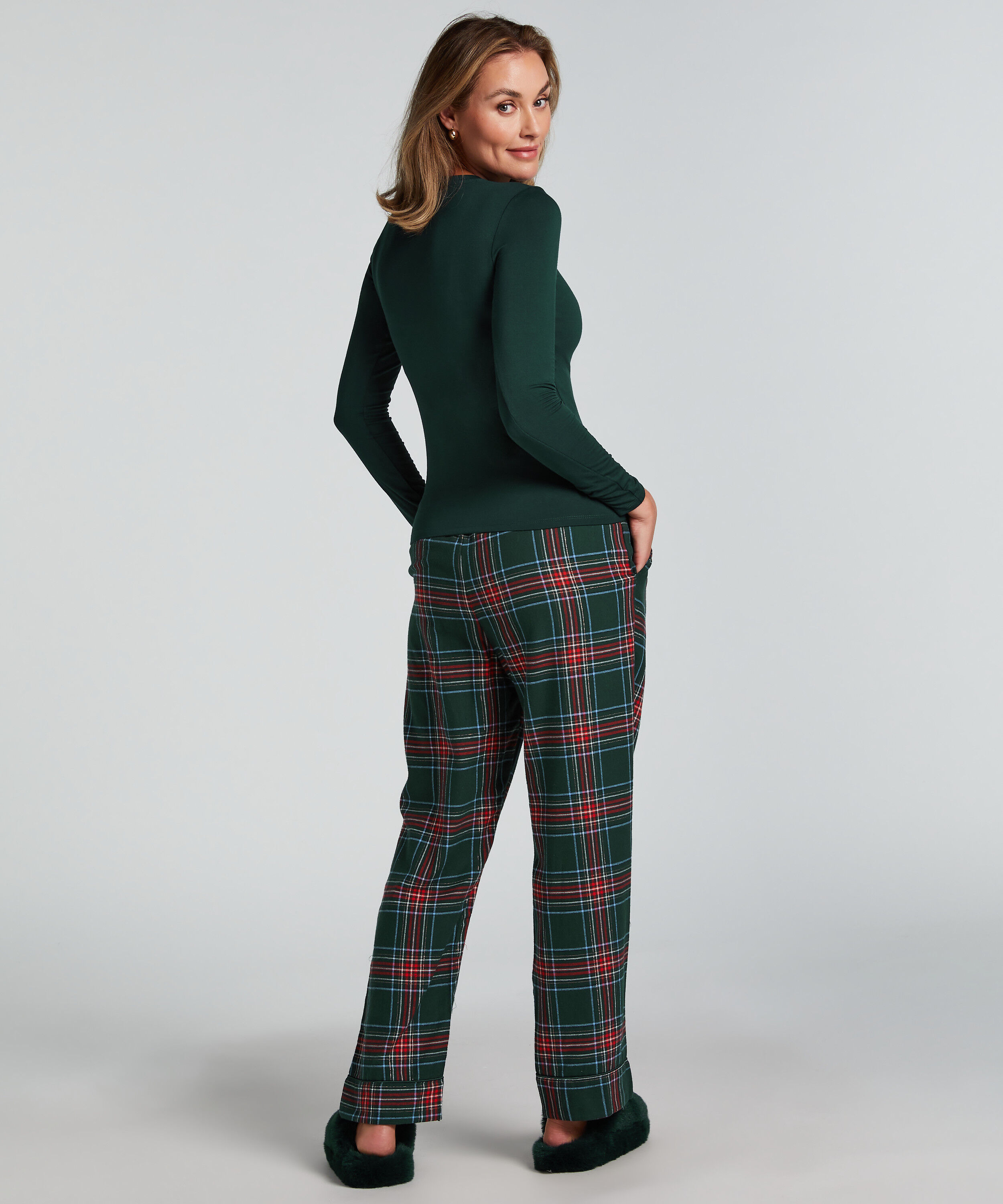 Hunkemöller Langarmschlafshirt: Bequemes Pyjama-Oberteil Aus Baumwolle