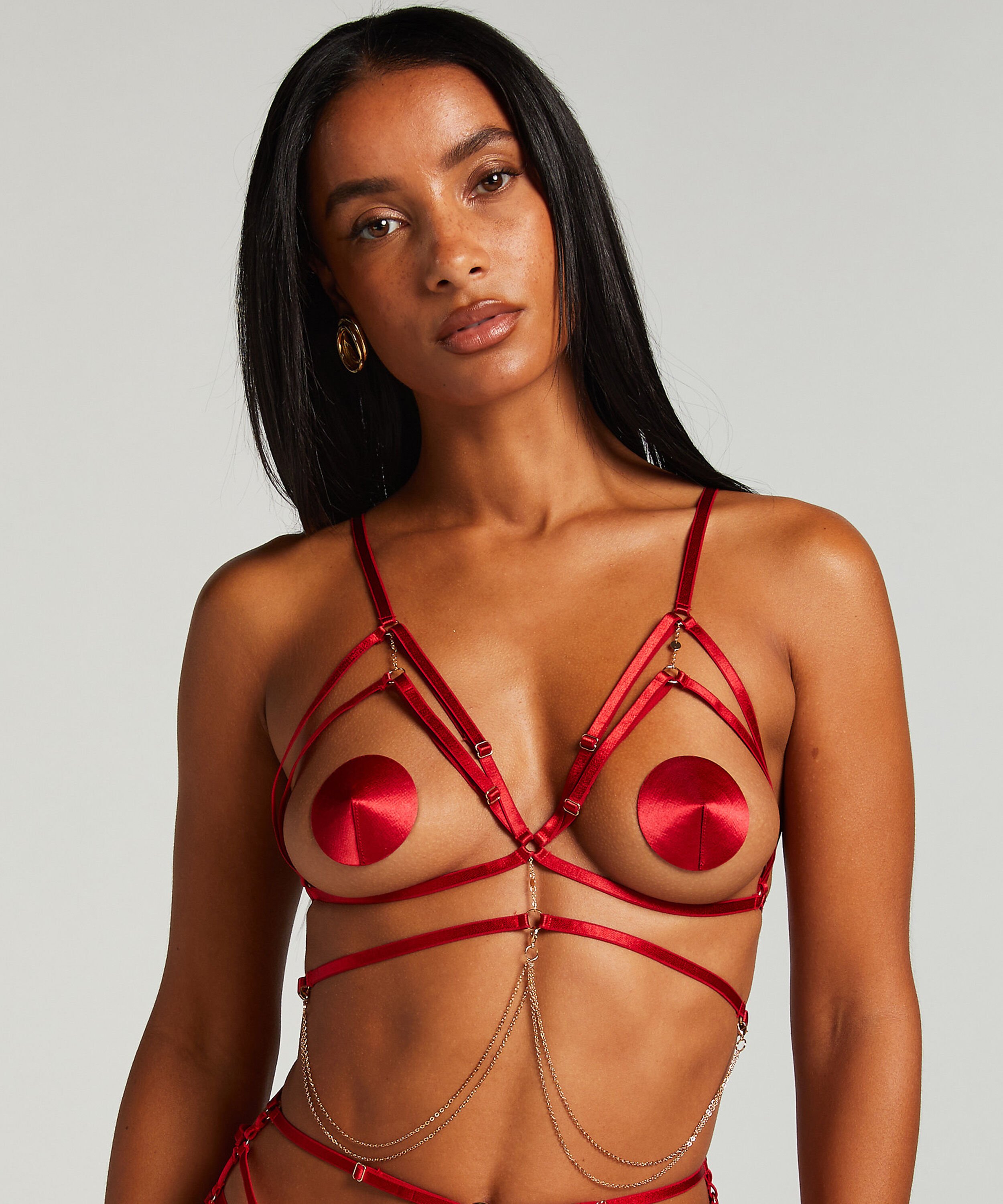 Bralette Chain Top, Rot