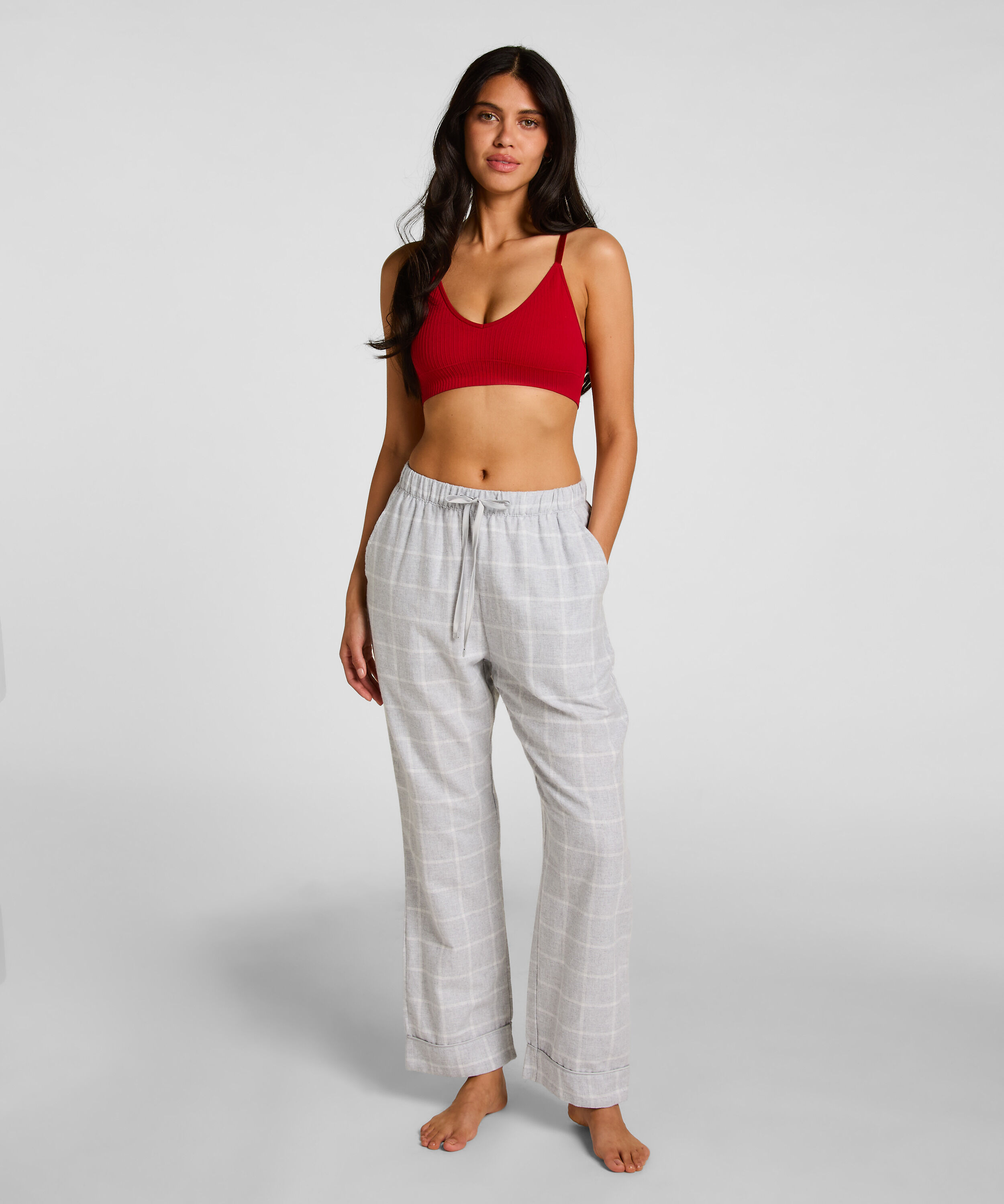 Pyjamahose aus Flanell, Grau