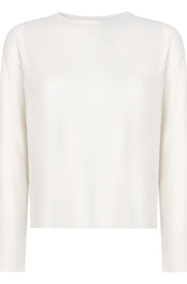 Thumbnail - Hunkemöller Langärmeliges Pyjamatop aus Rippstrick Weiß