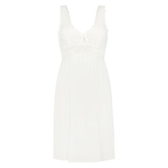Slipdress Modal Lace mit Spitze, Wei&szlig;