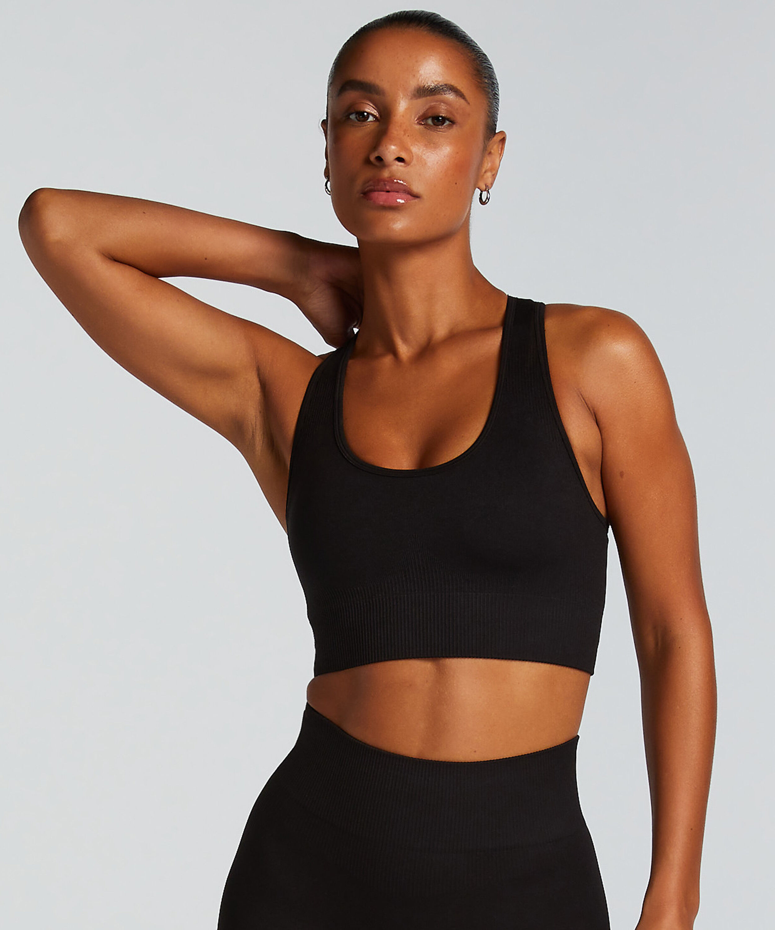 HKMX nahtloser Sport-BH, Schwarz
