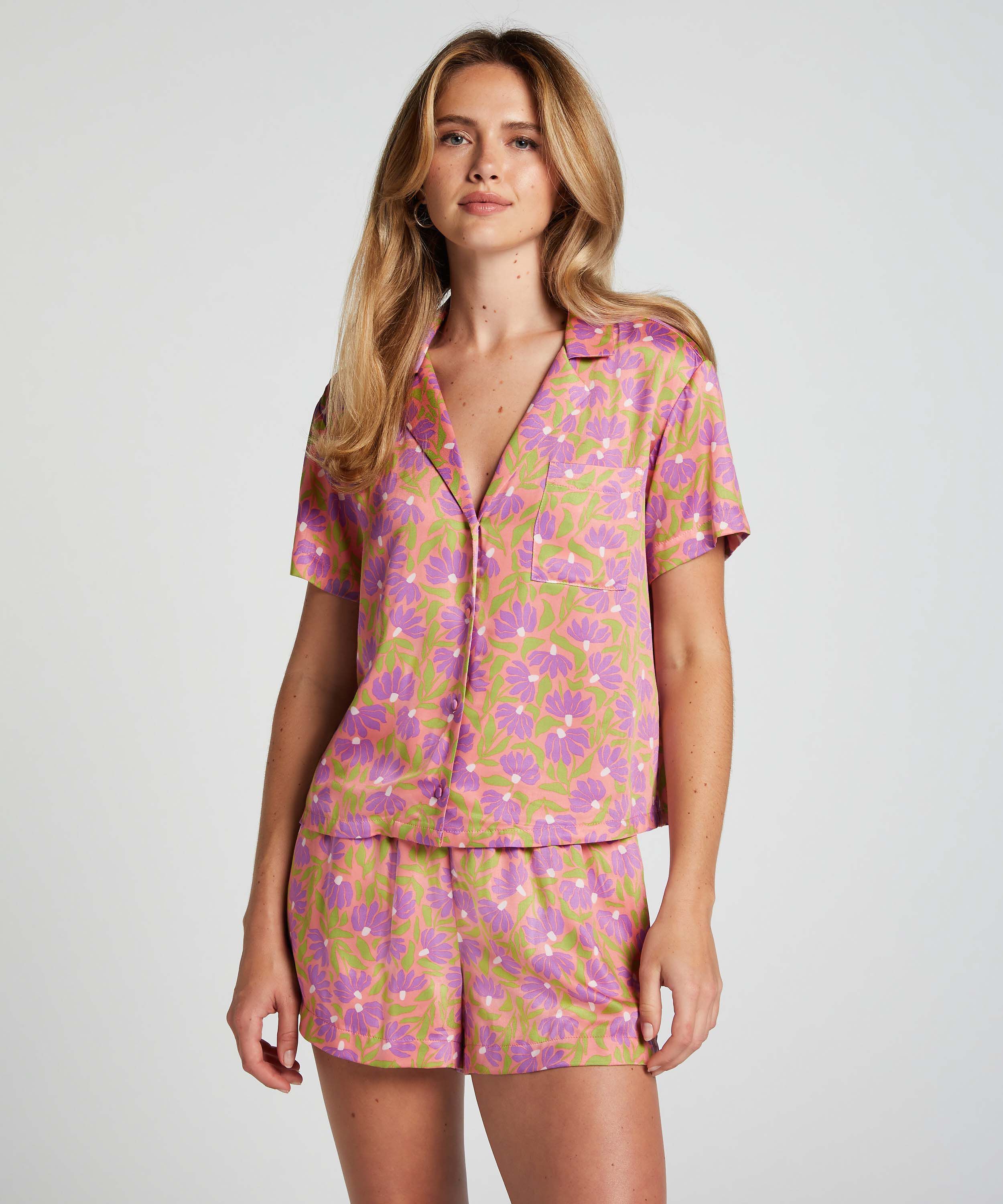 Pyjama-Shorts Satin, Rosa