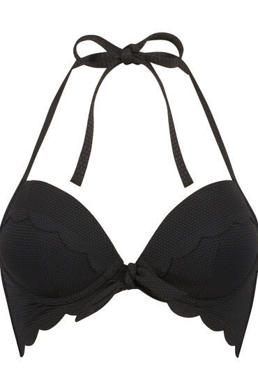 Thumbnail - Hunkemöller Vorgeformtes Push-up Bügel-Bikinitop Scallop Cup A - E Schwarz