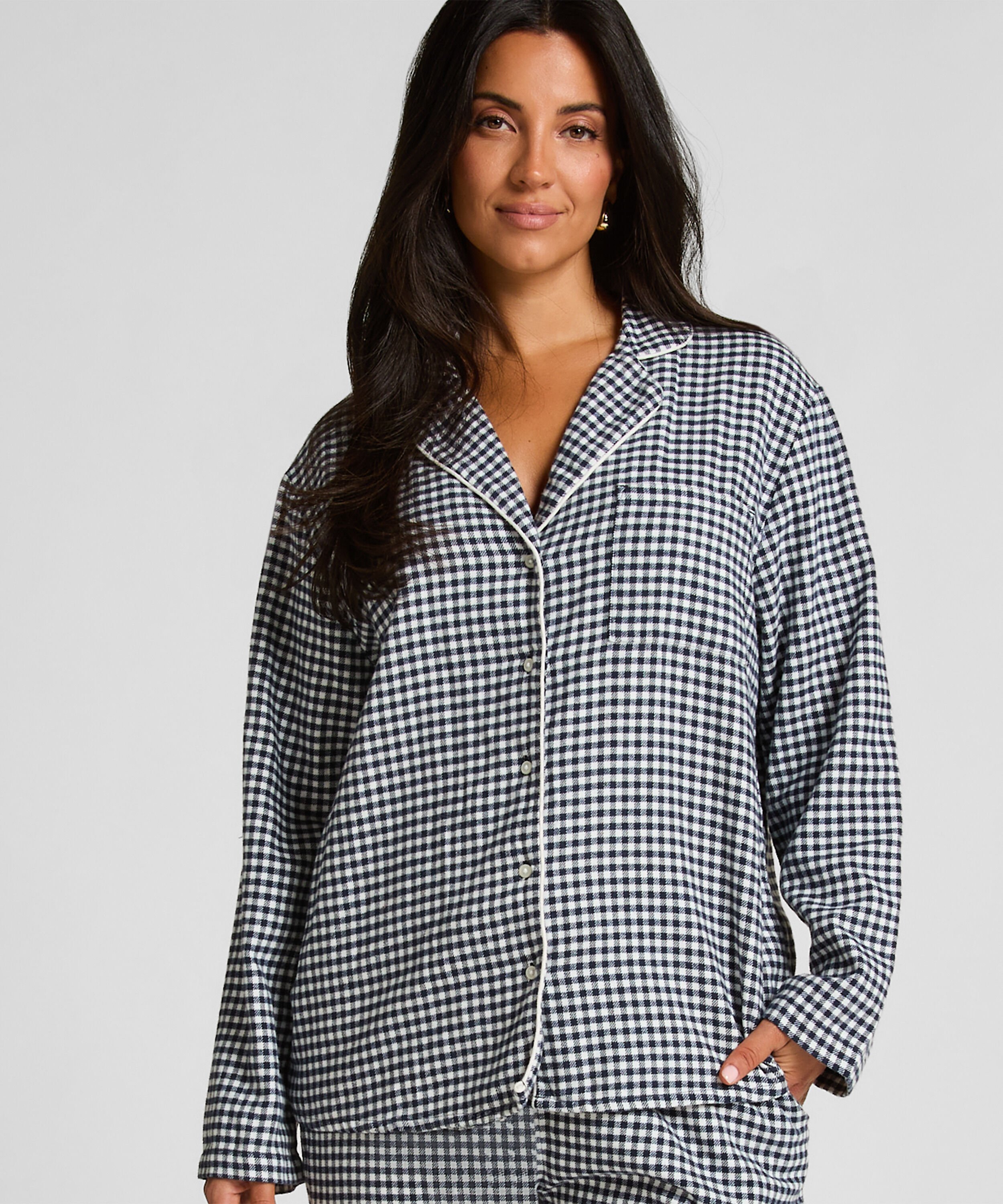 Pyjamatop Flanel Essentials, Blau Pyjamatop Flanel Essentials, Blau