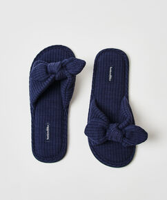 Structured Knot Slipper, Blau