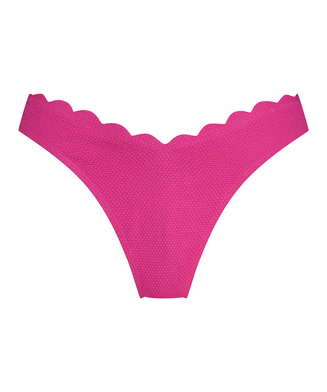 Bikini Slip mit hohem Beinausschnitt Lurex Scallop, Rosa