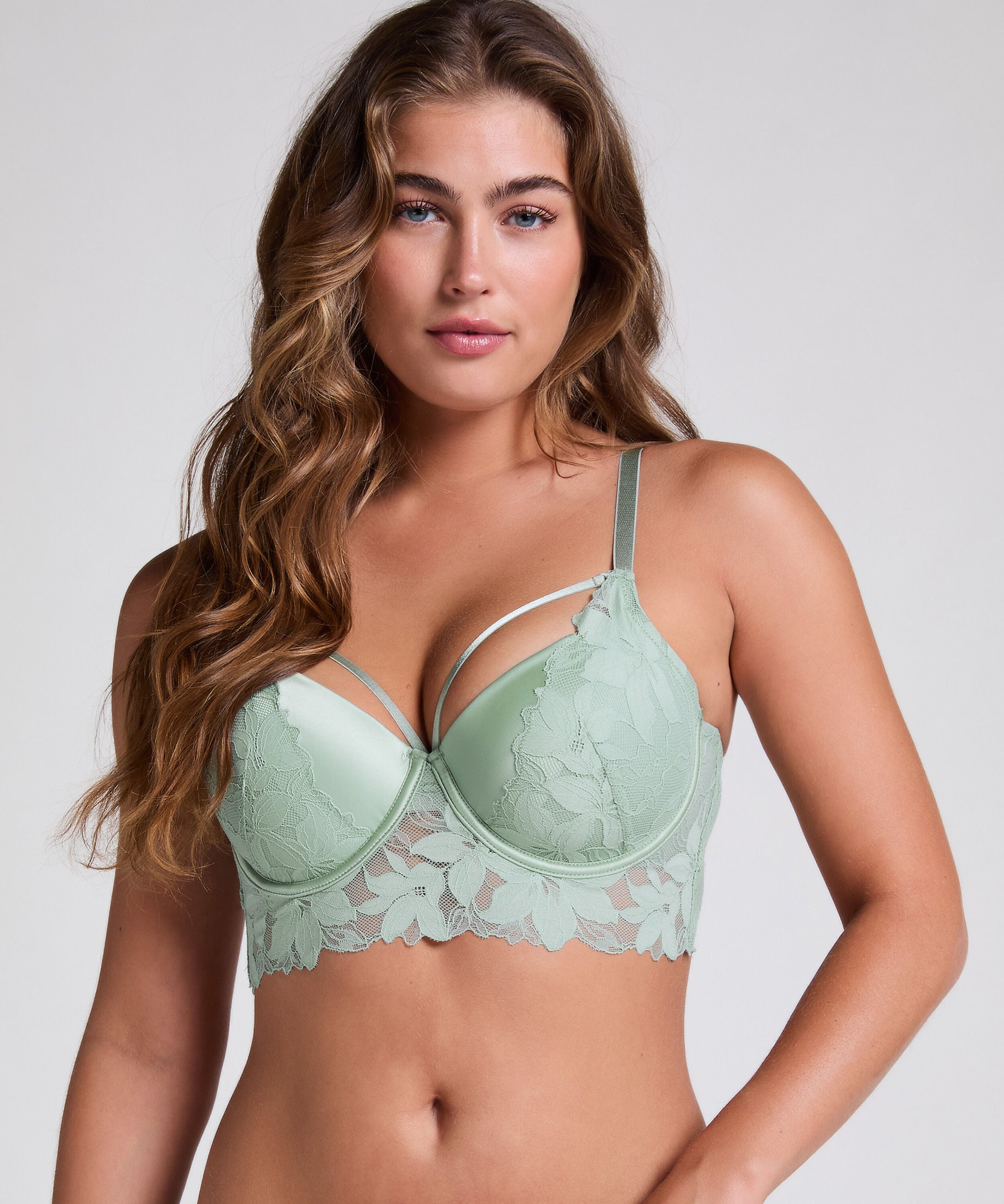 Ingrid Wattierter Longline-Bügel-BH, Grün Ingrid Wattierter Longline-Bügel-BH, Grün
