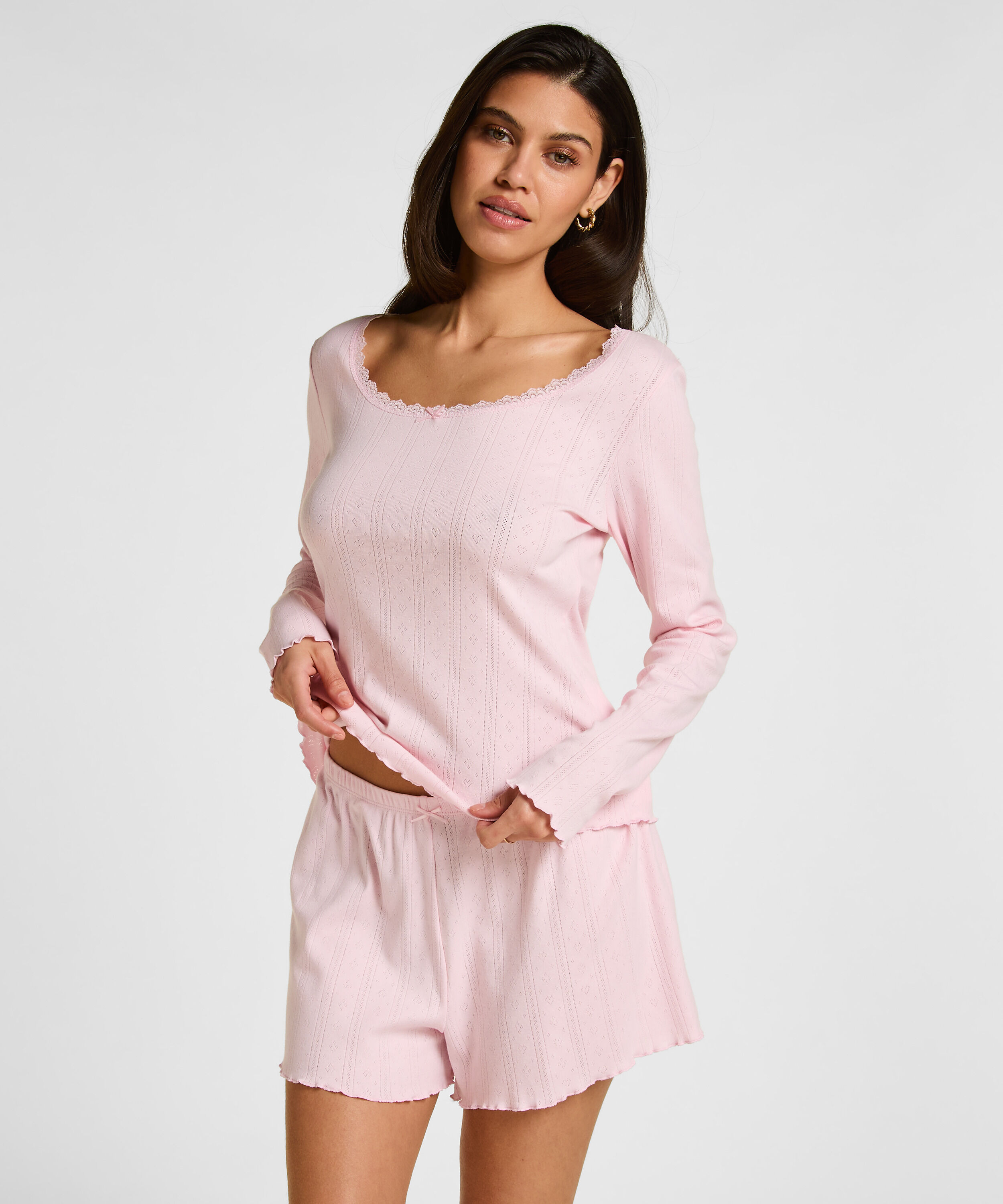 PJ LS SHORT POINTELLE, Rosa