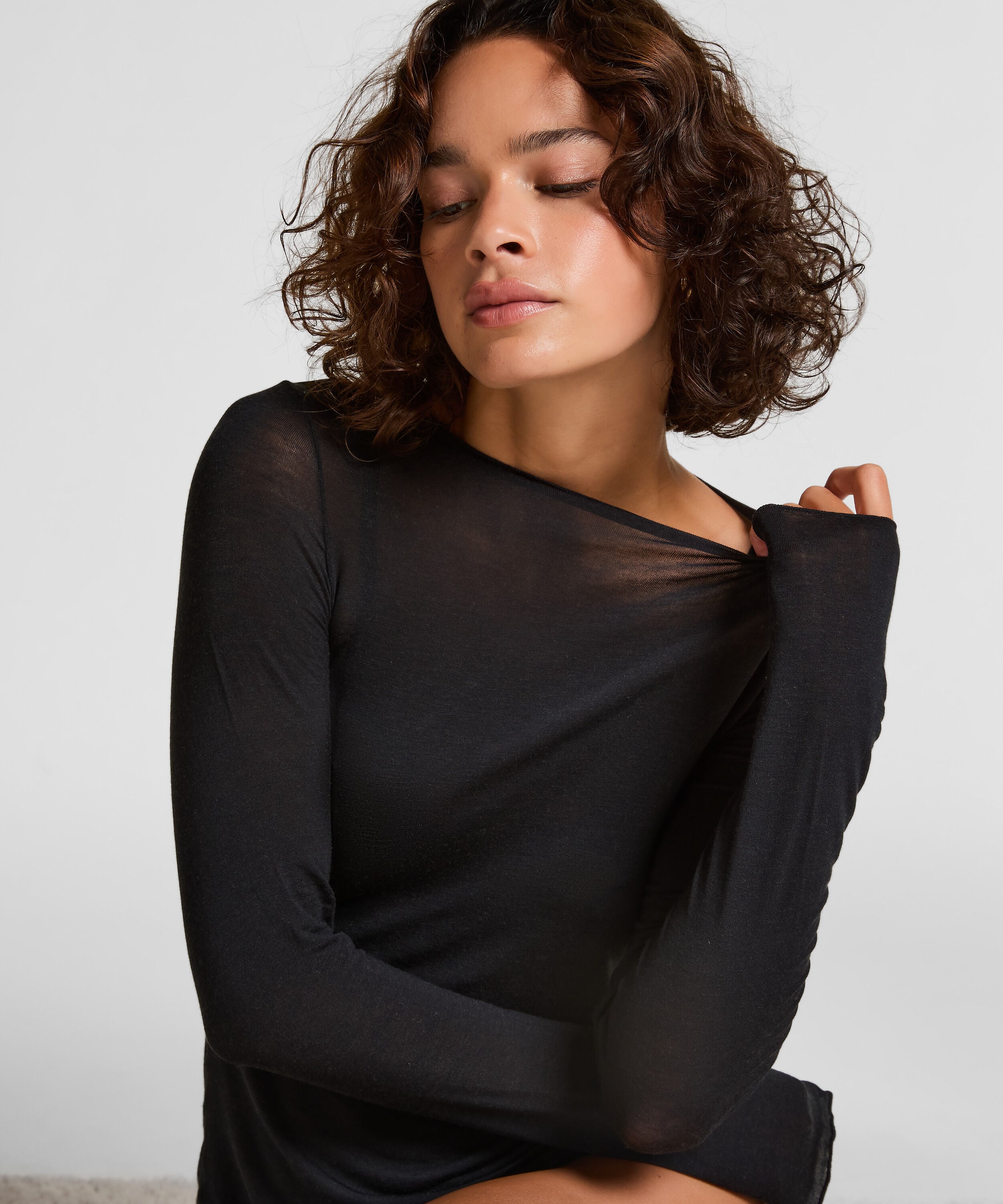 super soft Shirt aus Kaschmir-Mix mit U-Boot-Ausschnitt