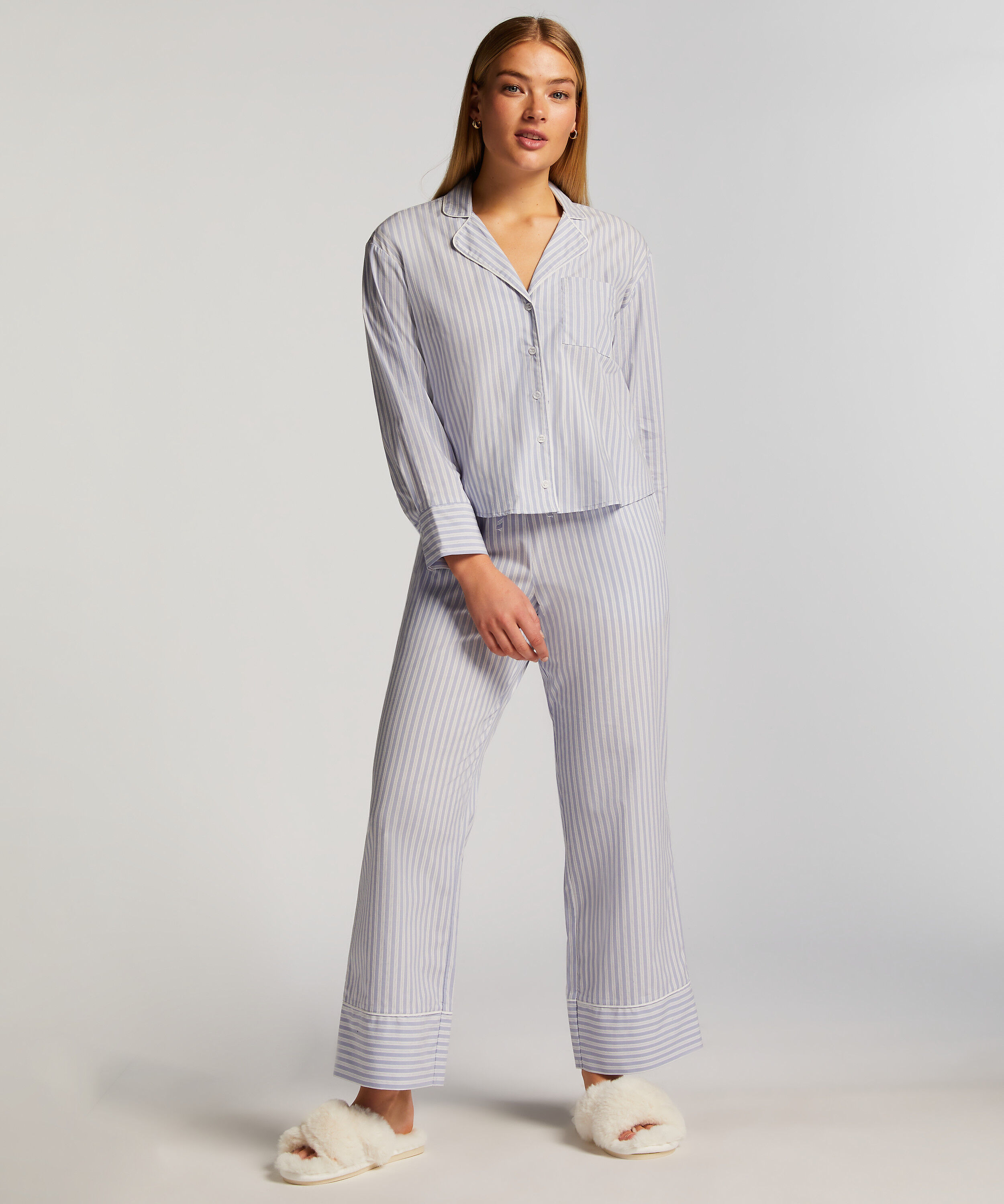 Pyjamahose Baumwolle, Blau Pyjamahose Baumwolle, Blau