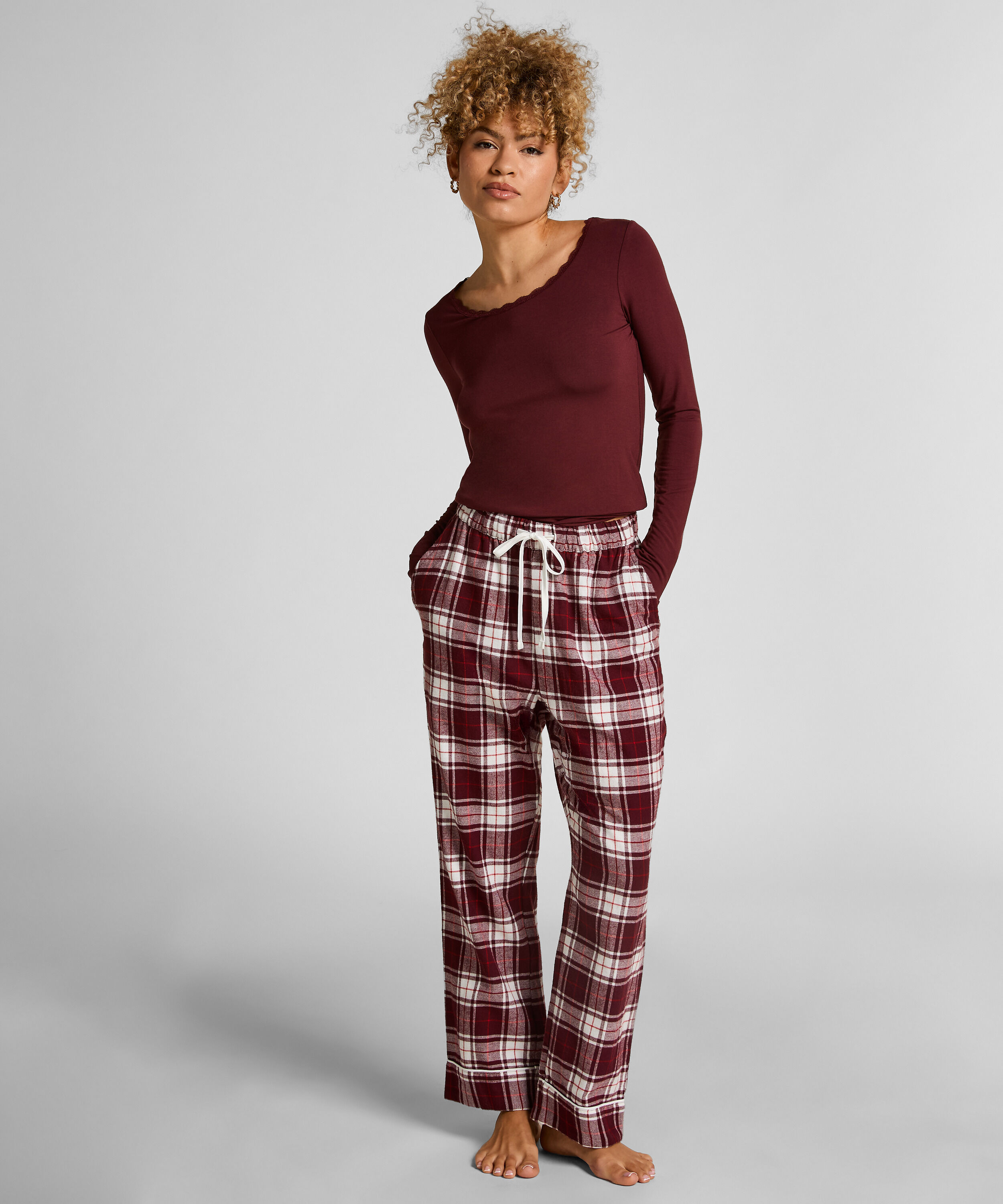 Pyjamahose aus Flanell, Lila Pyjamahose aus Flanell, Lila