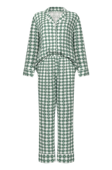 Thumbnail - Hunkemöller Pyjamaset Twill Grün