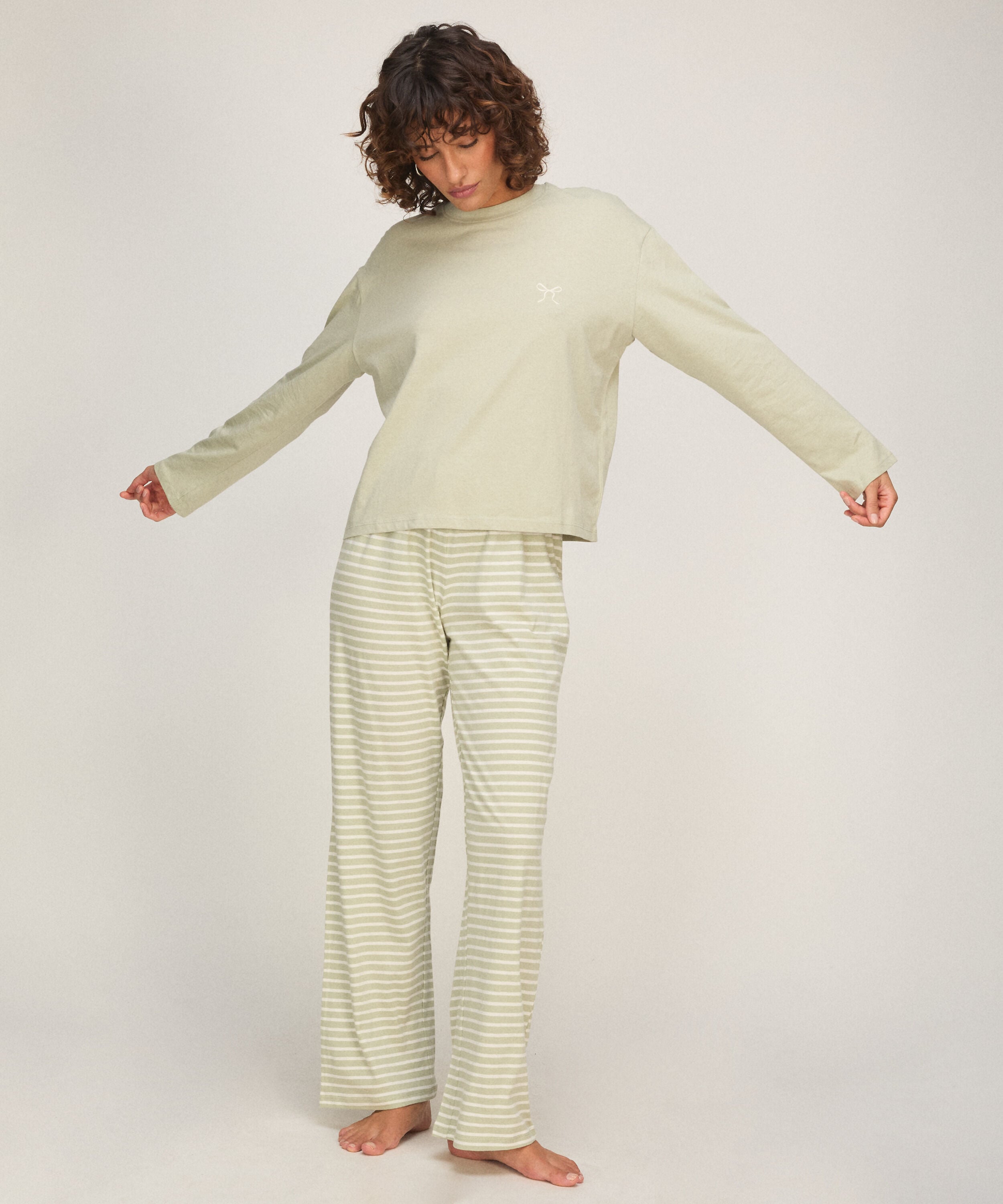 Pyjamaset Baumwoll, Grün Pyjamaset Baumwoll, Grün