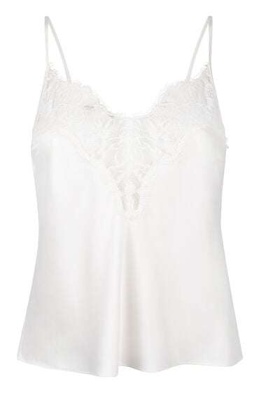 Thumbnail - Hunkemöller Valerie Satin-Cami mit Spitze Weiß
