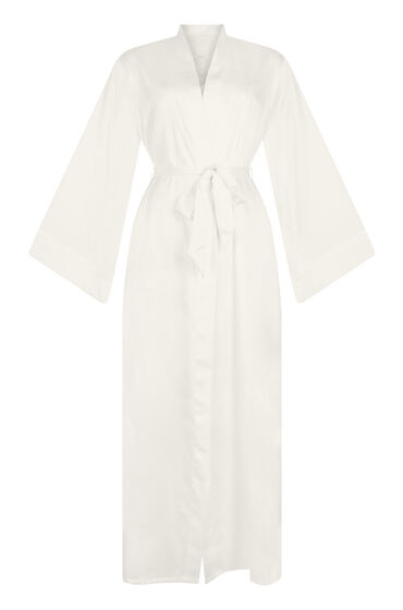 Thumbnail - Hunkemöller Kimono Lang Satin Floral Weiß