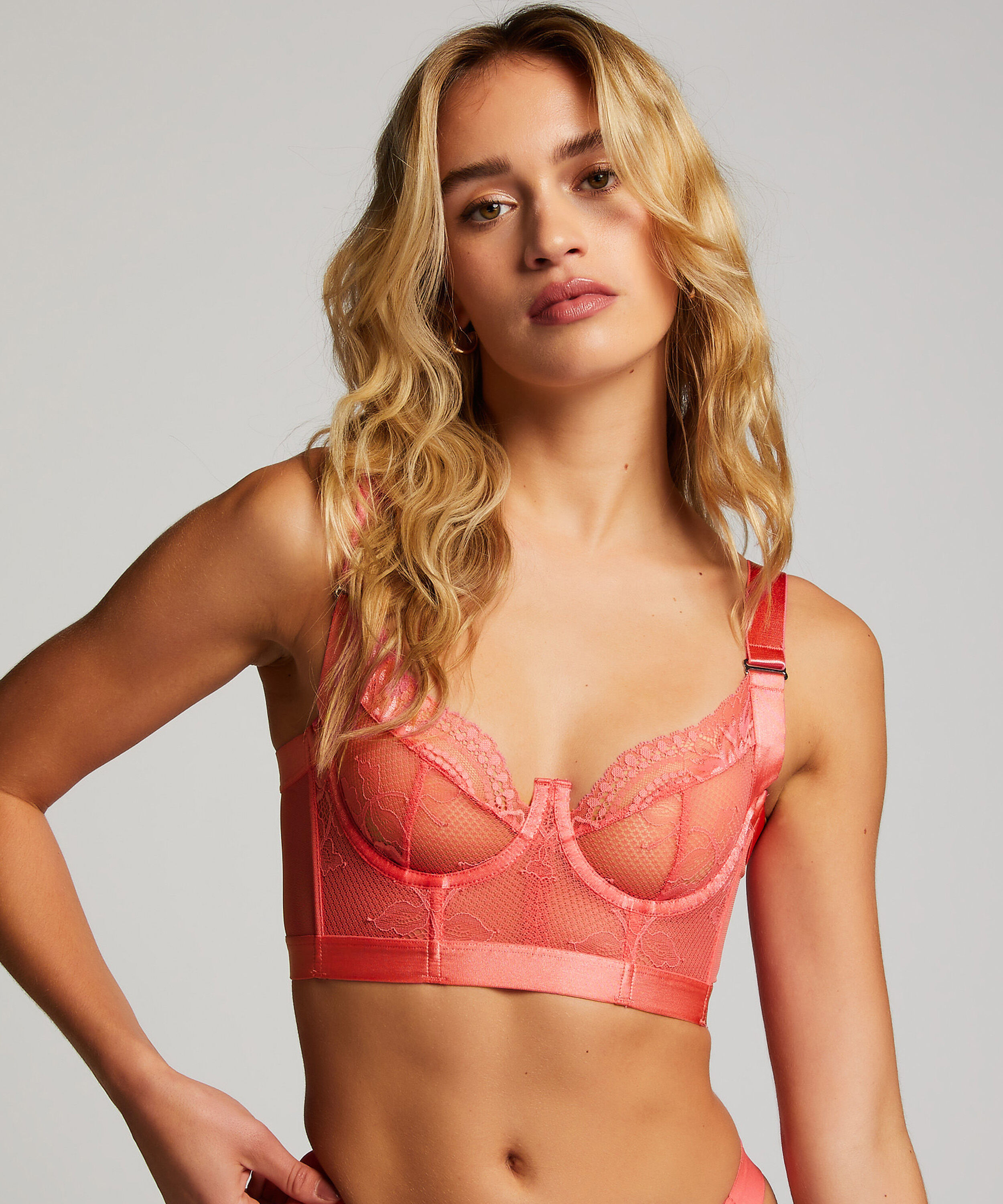 Unwattierter Longline-Bügel-BH Mila, Rosa