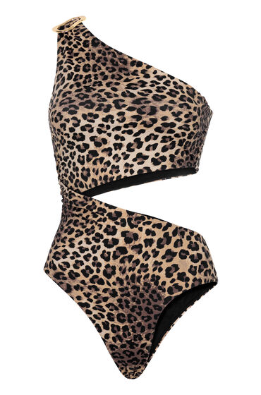 Thumbnail - Hunkemöller Einseitig schulterfreier Bikini-Badeanzug Amalia Braun