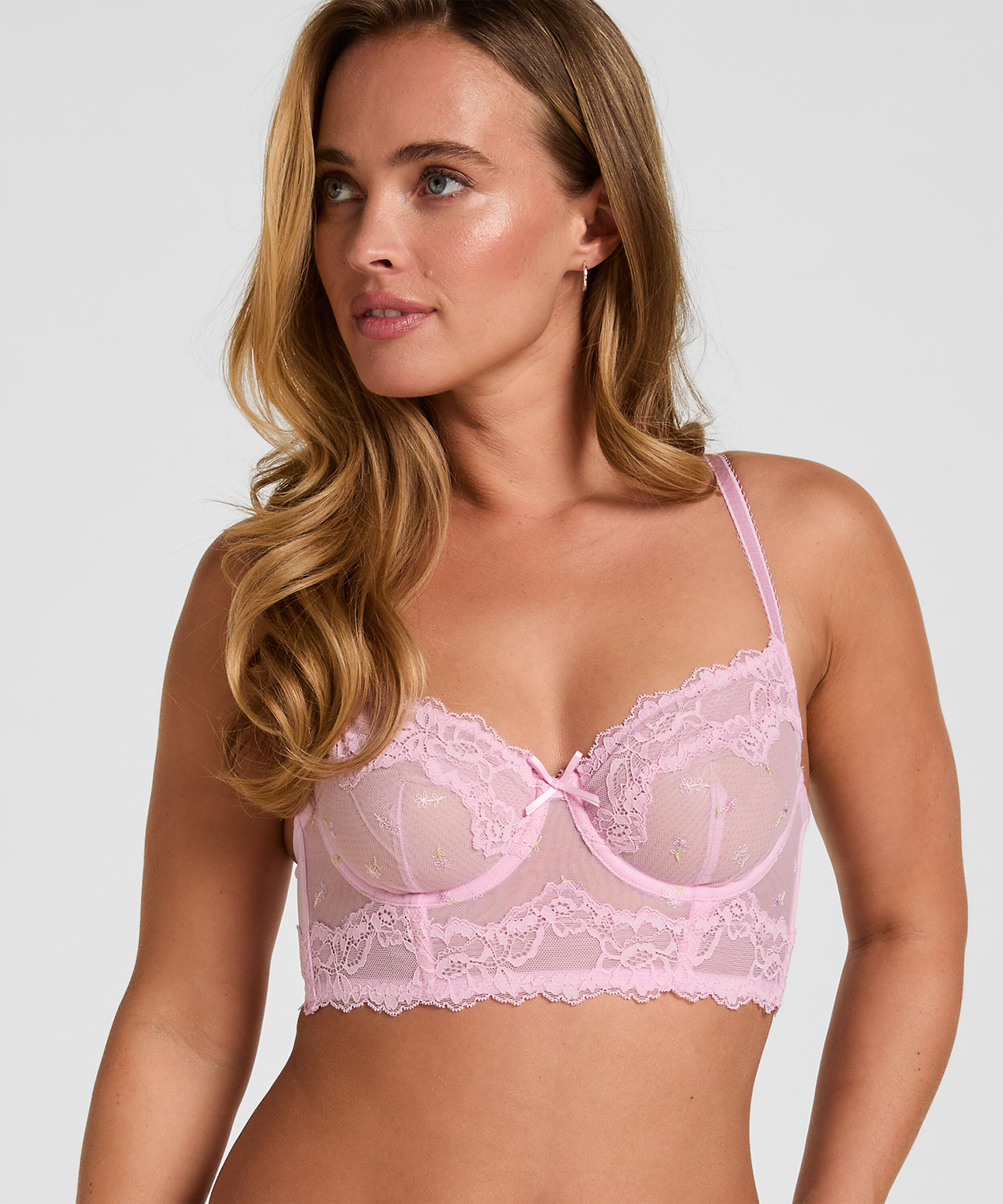 Longline-BH mit Bügel ohne Polsterung Camellia, Rosa