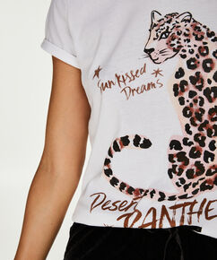 Kurzarm-Pyjamatop, Wei&szlig;