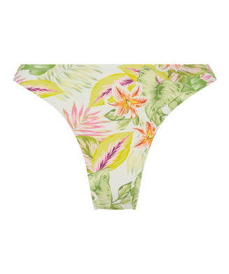 Bikini Slip mit hohem Beinausschnitt Tropics, Weiß
