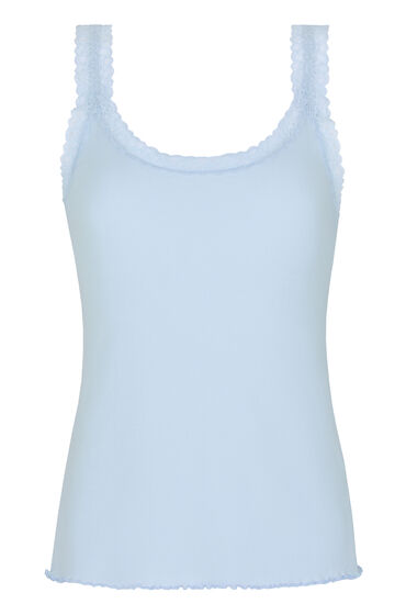 Thumbnail - Hunkemöller Rippjersey-Top mit Spitze Blau