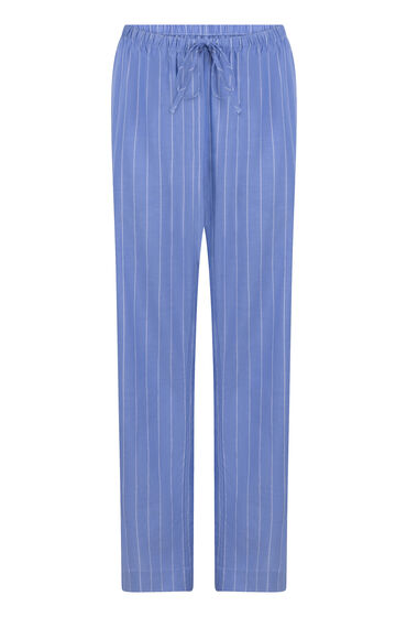 Thumbnail - Hunkemöller Gestreifte Hose aus gewebter Baumwolle Blau