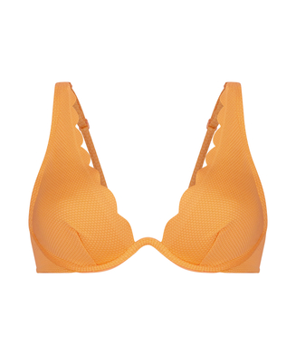 Unwattiertes Bügel-Bikini-Top Scallop, Orange