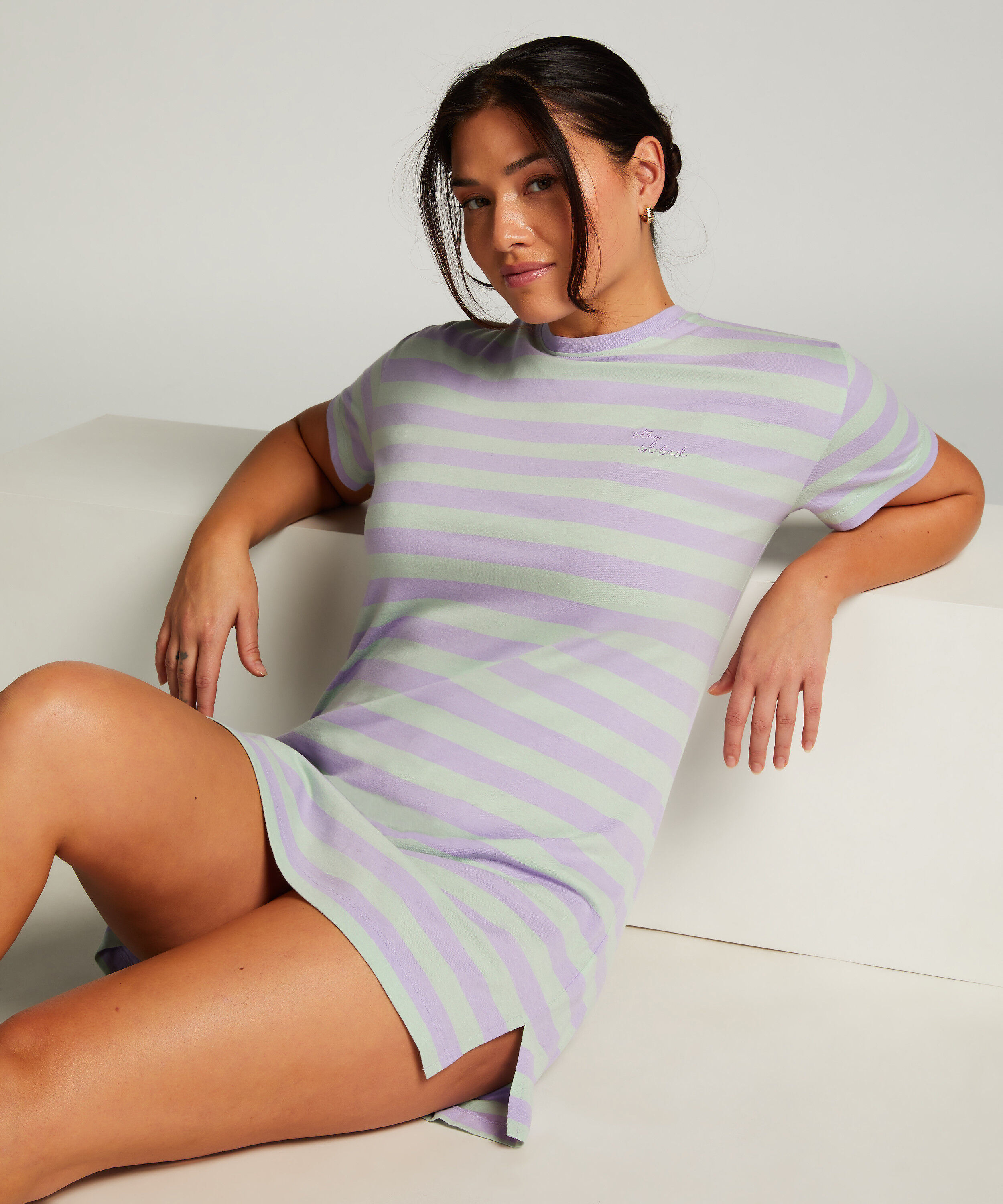 Nachthemd Rundhalsausschnitt, Grün