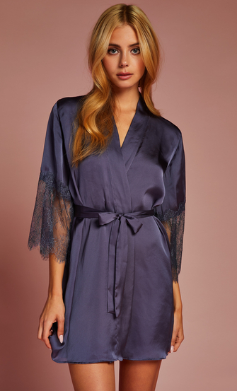 Kimono Satin Lily, Blau
