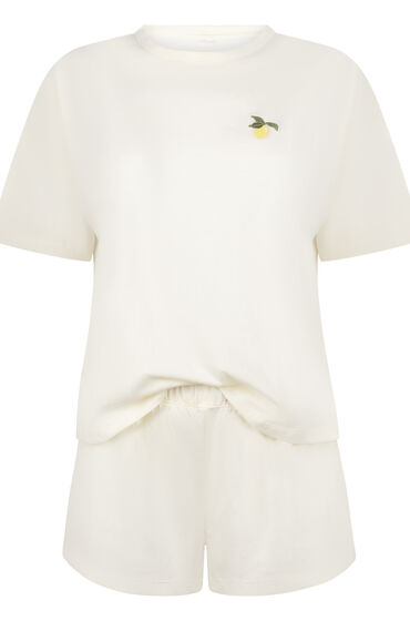 Thumbnail - Hunkemöller Pyjama-Set aus Baumwolle Weiß