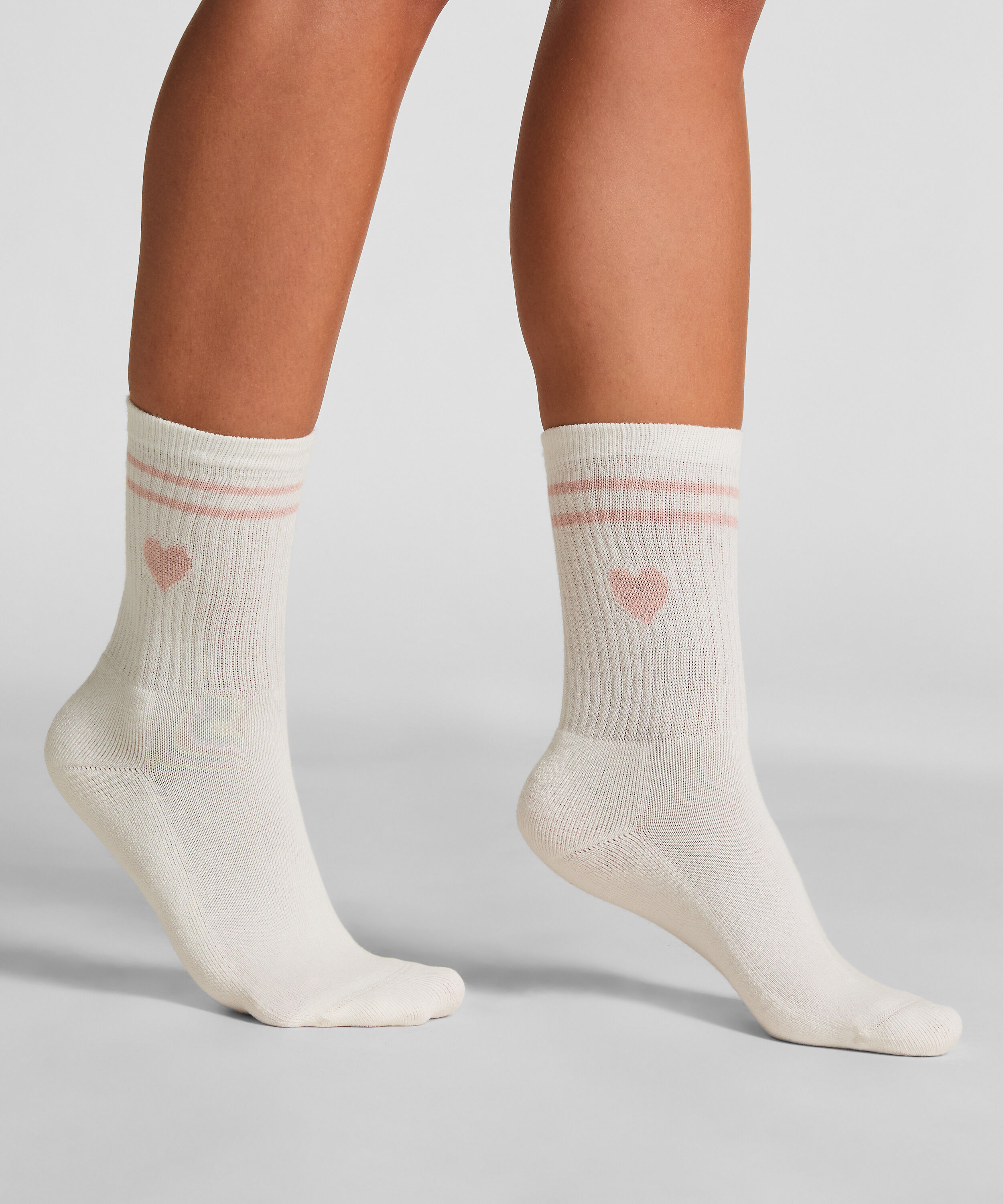 Crew-Socken aus Baumwolle, Weiß Crew-Socken aus Baumwolle, Weiß