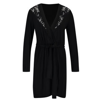 Bademantel Modal Lace, Schwarz