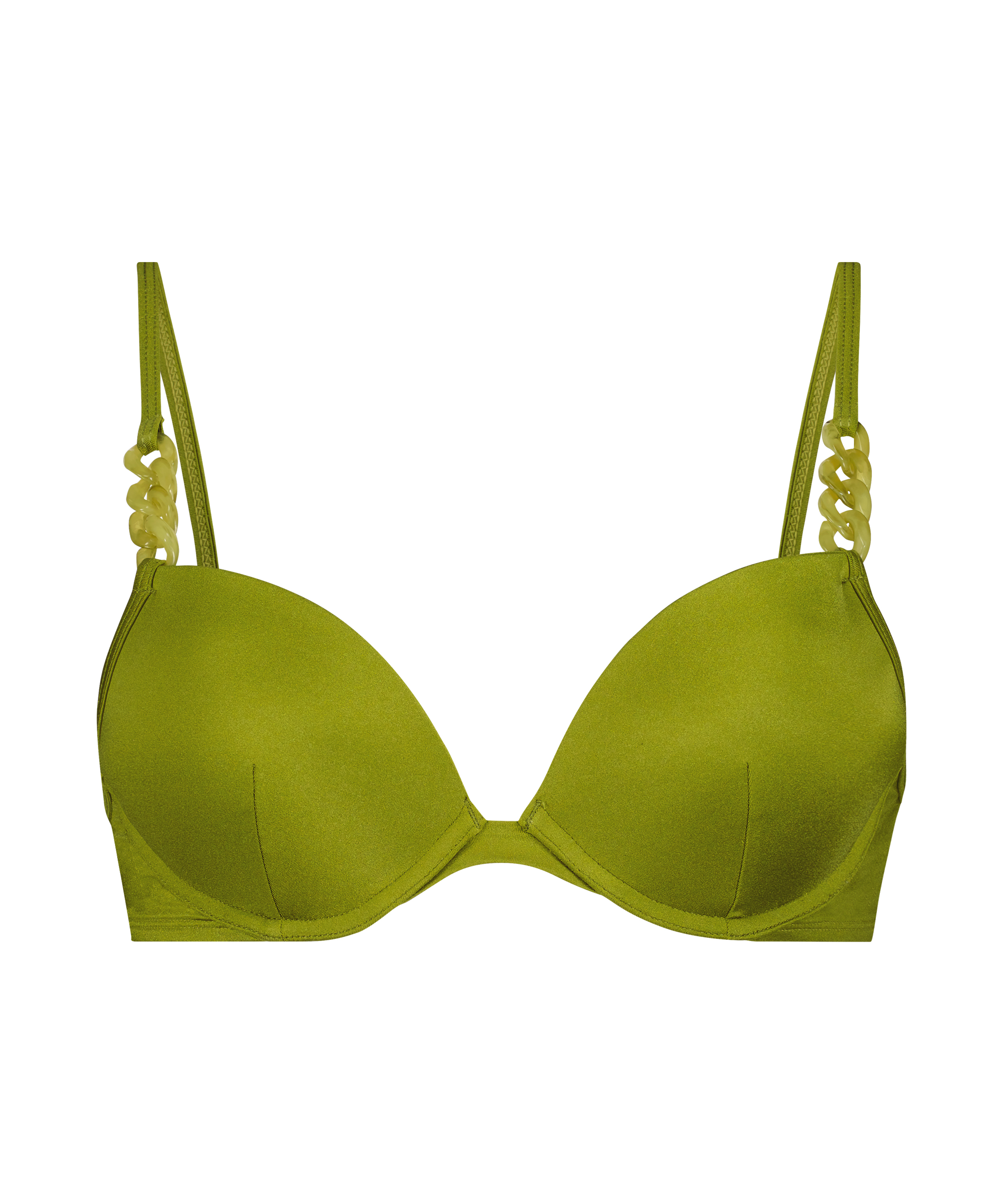 Vorgeformtes Push-up Bügel-Bikini-Top Palm, grün, main