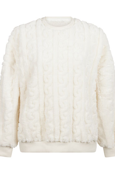 Thumbnail - Hunkemöller Top Cable Fleece Weiß