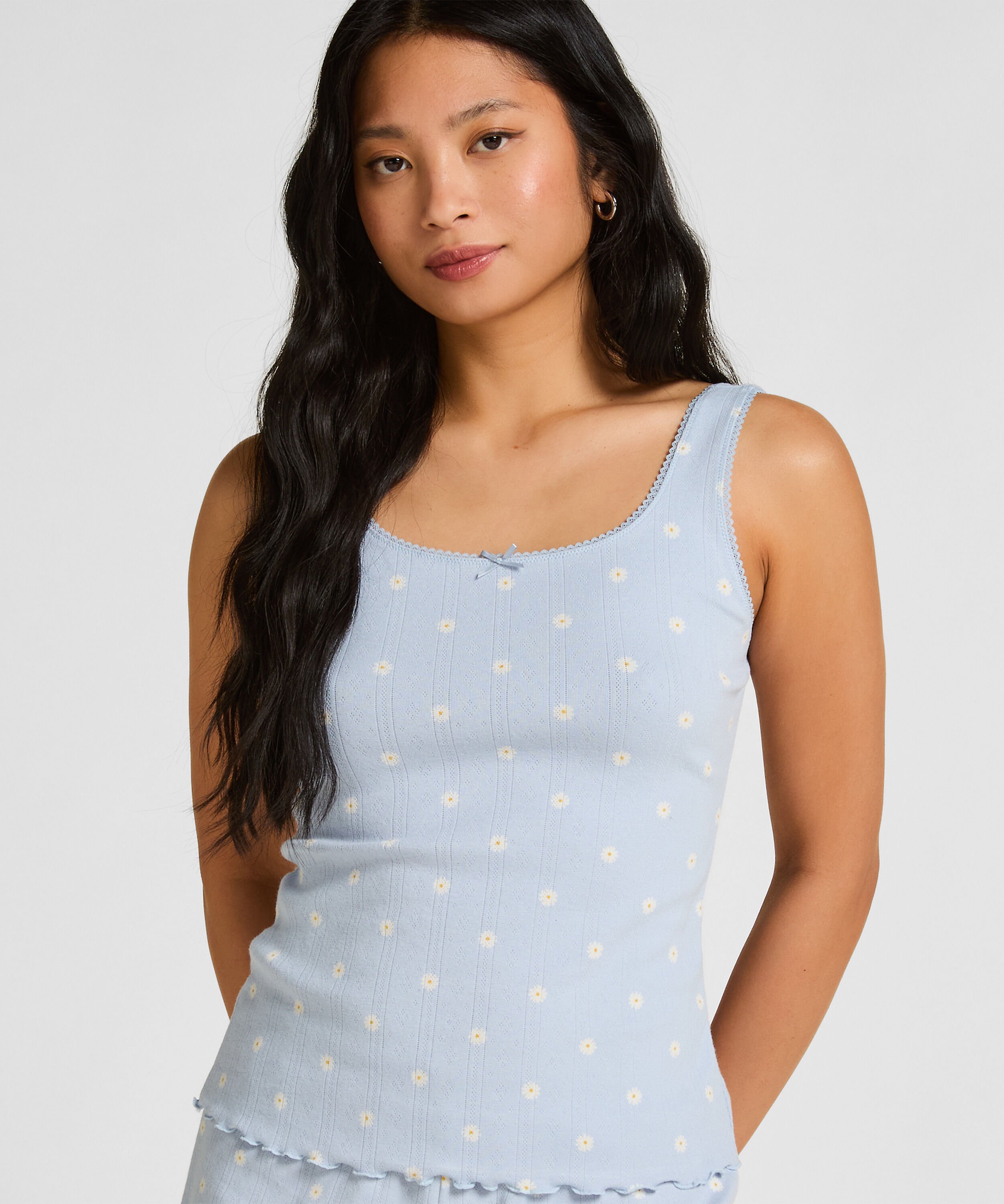 Pointelle-Unterhemd, Blau Pointelle-Unterhemd, Blau