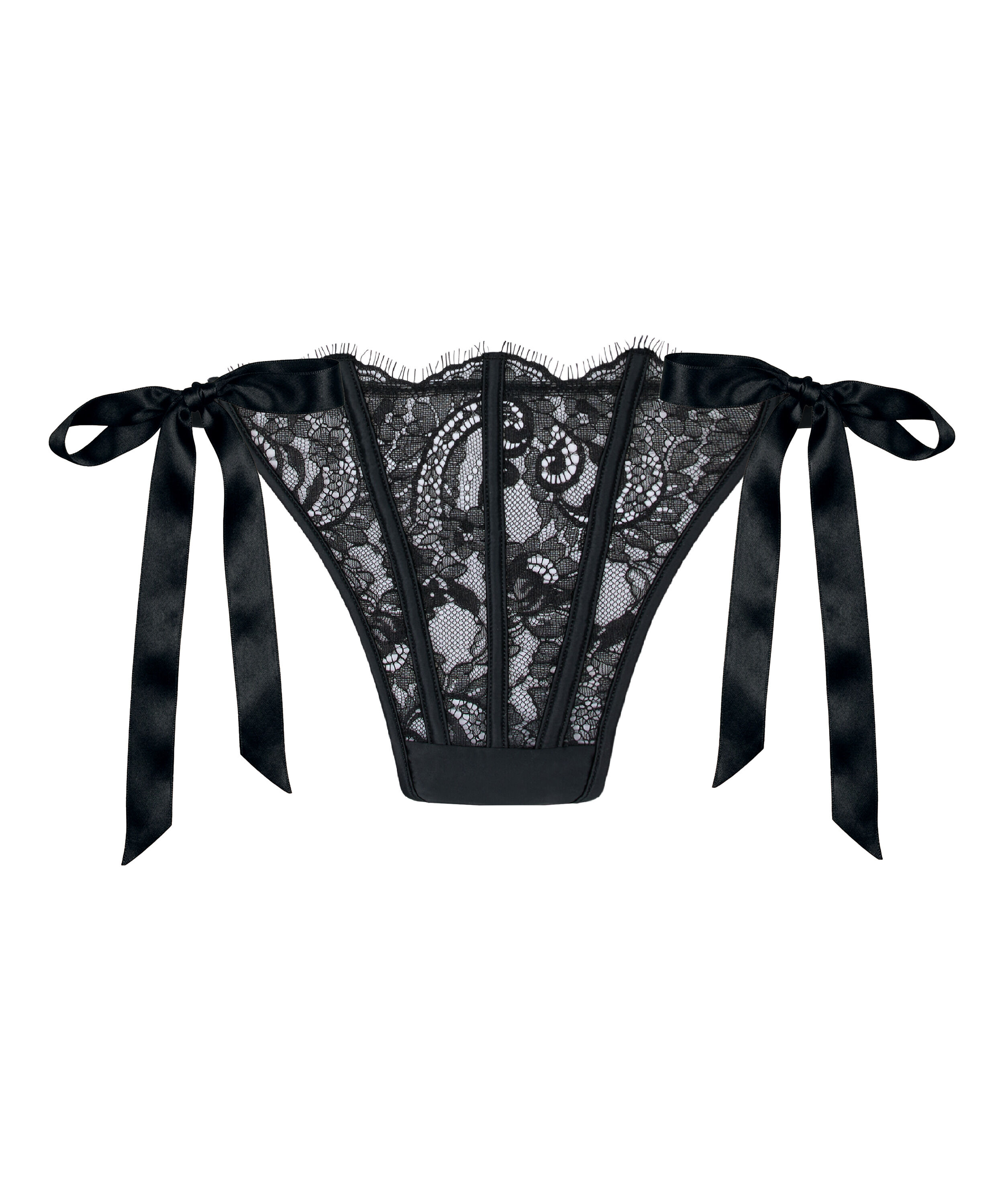 Hoch geschnittener String Sylvia, Schwarz