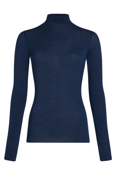 Thumbnail - Hunkemöller Himmlisch weiches Shirt aus Kaschmir-Mix mit Rollkragen Blau